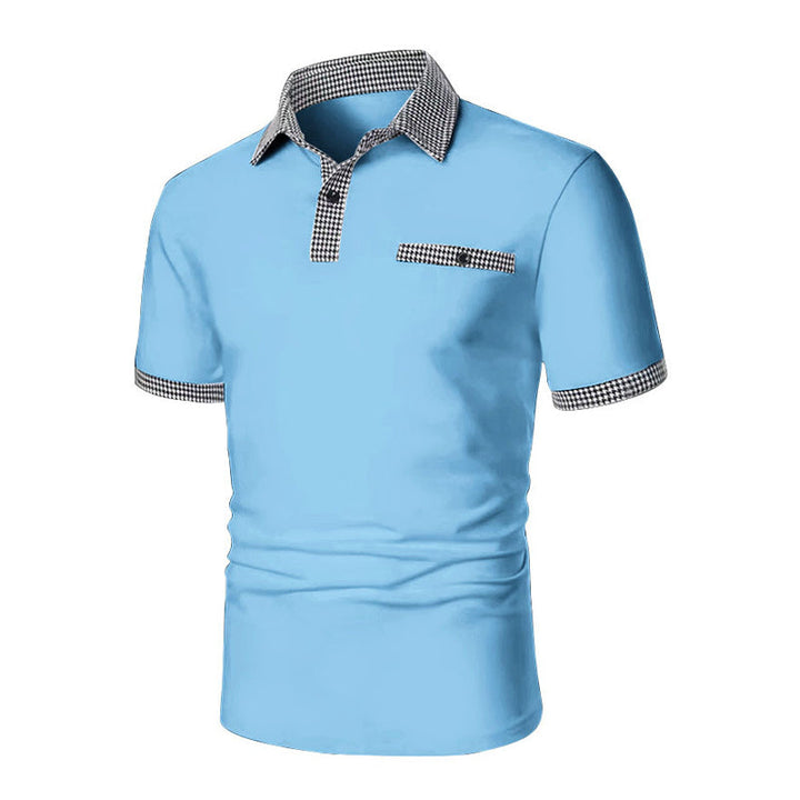 Theodore | Men's Stylish Contrast Collar Polo Shirt-Omni Prime Goods