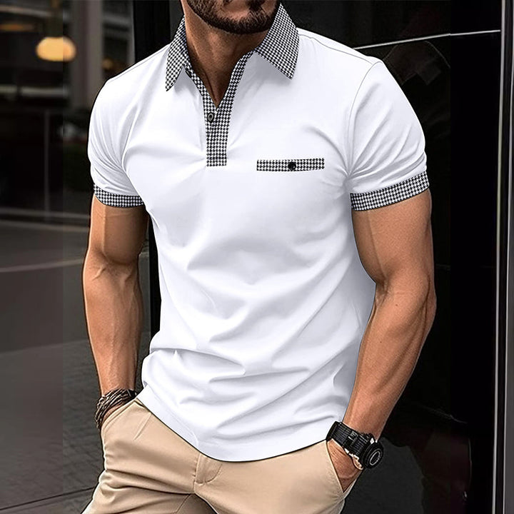 Theodore | Men's Stylish Contrast Collar Polo Shirt-Omni Prime Goods