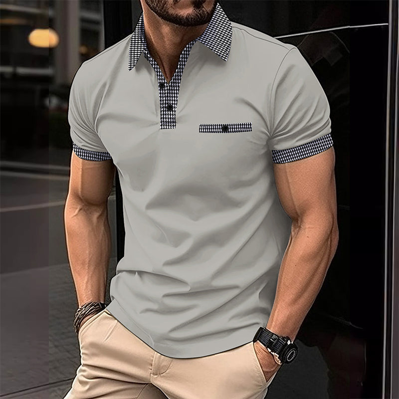 Theodore | Men's Stylish Contrast Collar Polo Shirt-Omni Prime Goods