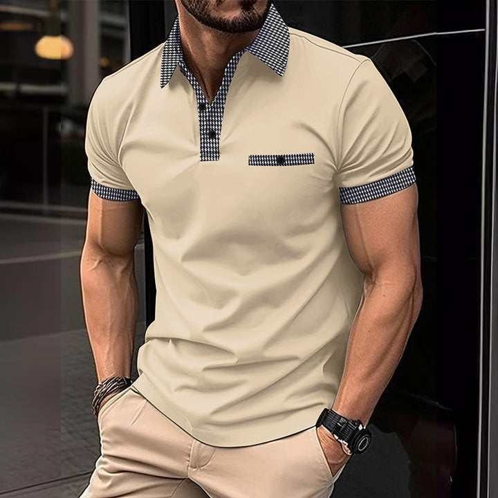 Theodore | Men's Stylish Contrast Collar Polo Shirt-Omni Prime Goods
