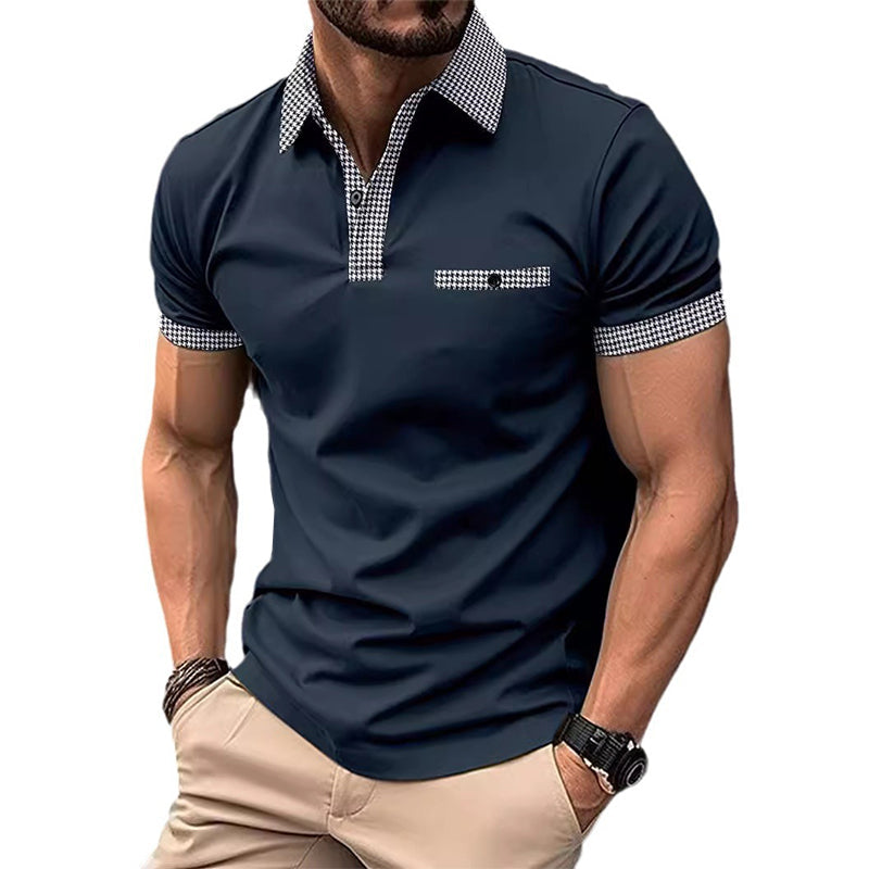 Theodore | Men's Stylish Contrast Collar Polo Shirt-Omni Prime Goods