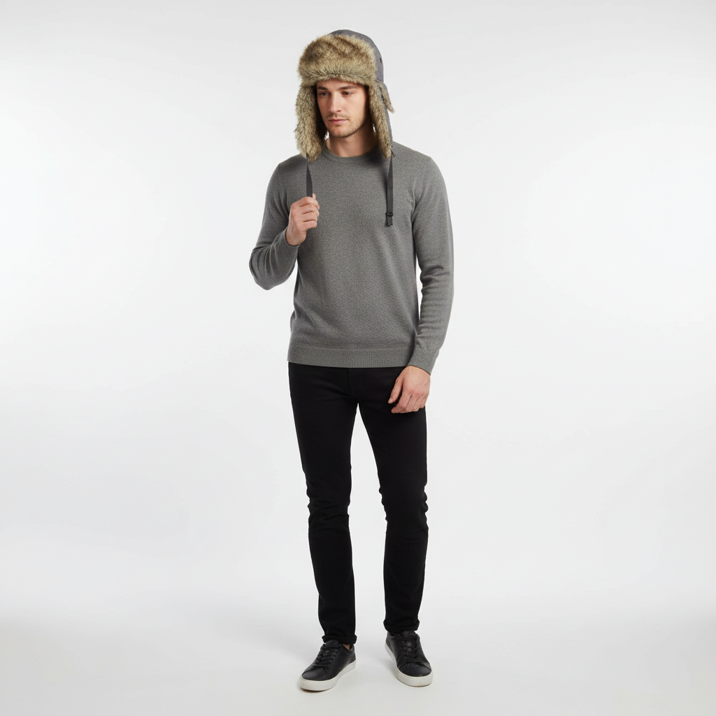 Men's Windproof and Warm Ear Flap Trapper Hat