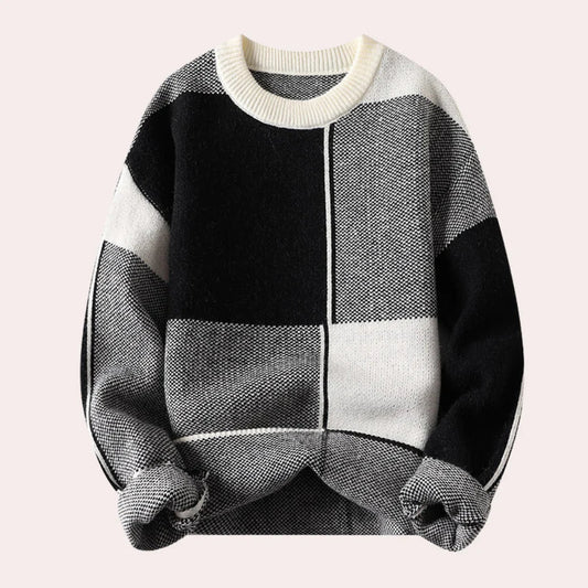 Men's Cotton Sweater with Tailored Cut and Timeless Design