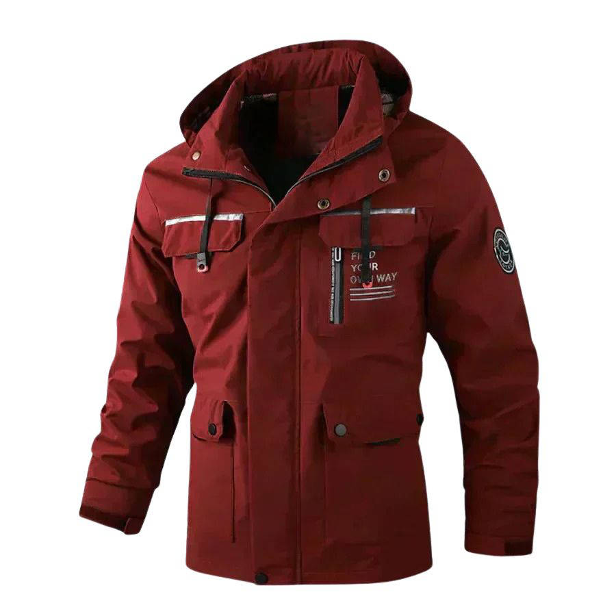 Men's Insulated Winter Jacket with Pockets for Outdoor Activities