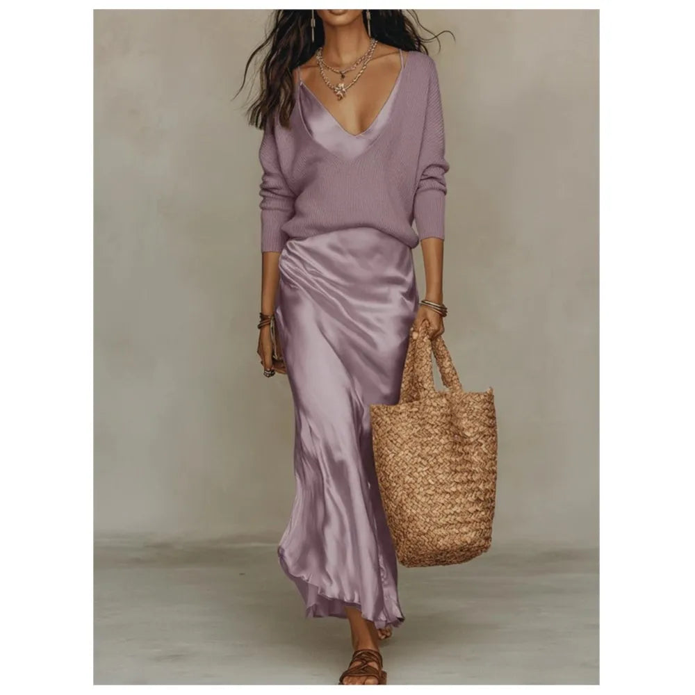 Valencia | Women's Silk Skirt Set-Omni Prime Goods