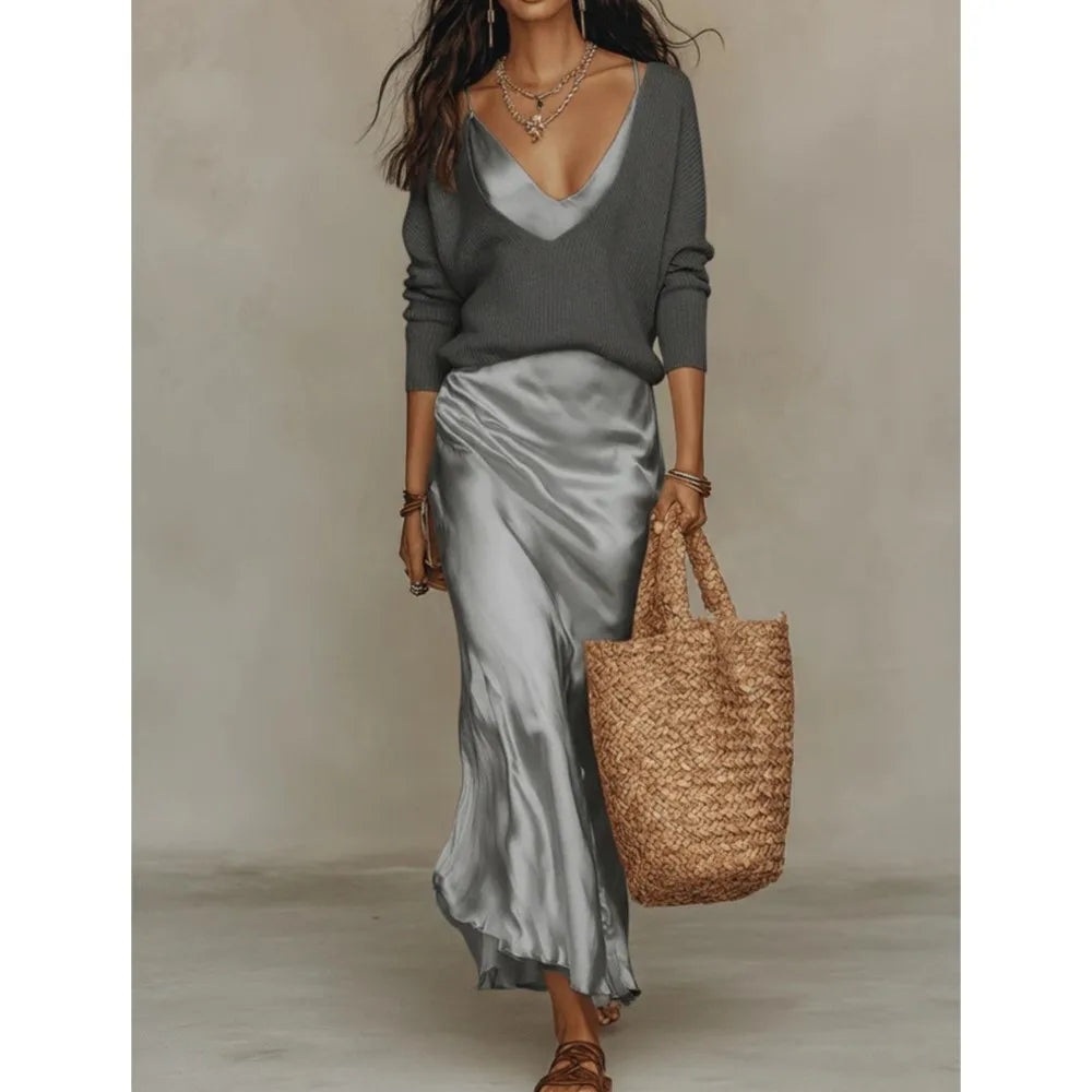 Valencia | Women's Silk Skirt Set-Omni Prime Goods