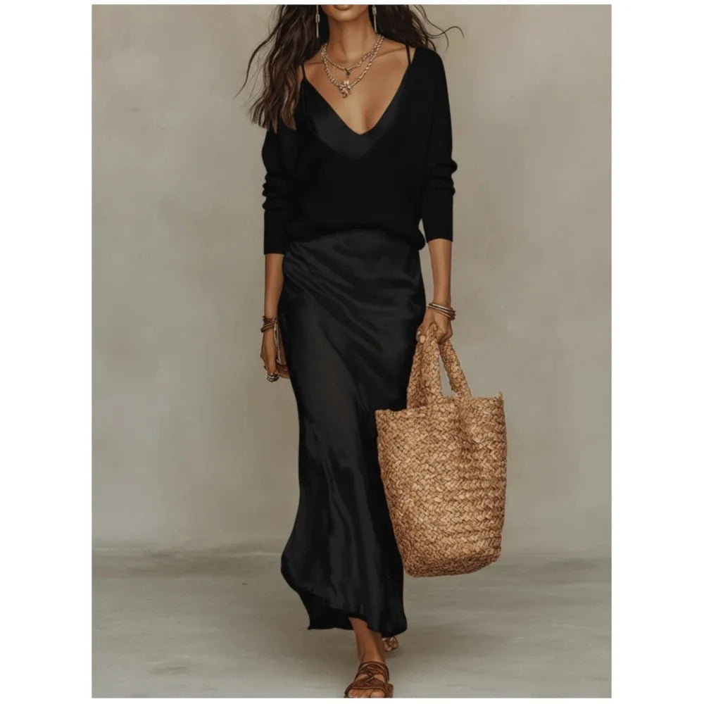 Valencia | Women's Silk Skirt Set-Omni Prime Goods