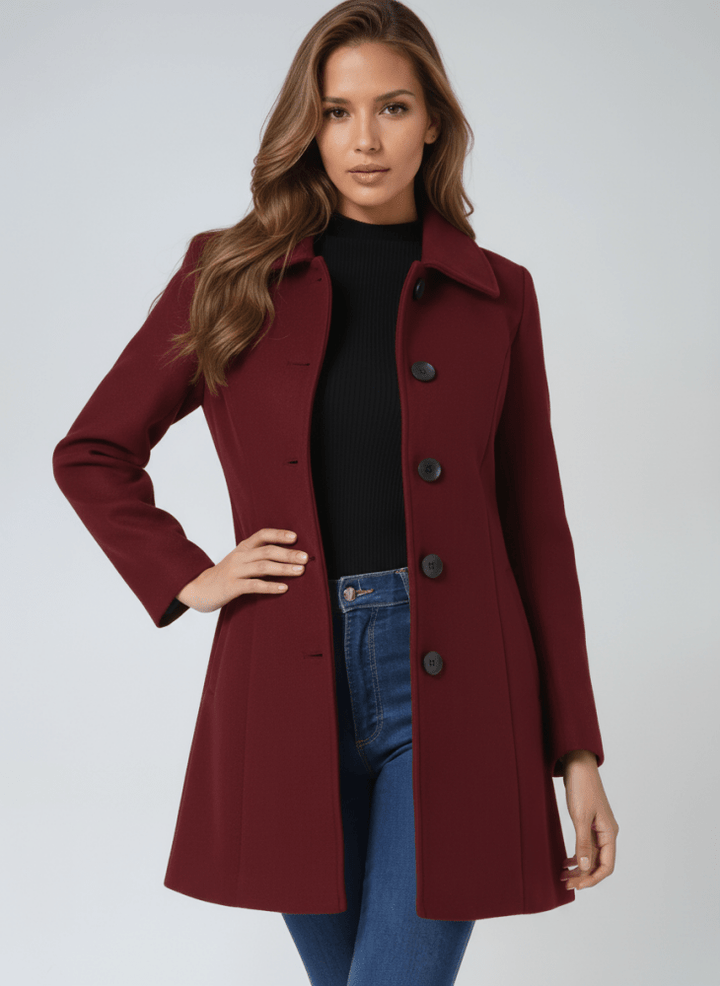 Women's Winter Coat with Single-Button Closure
