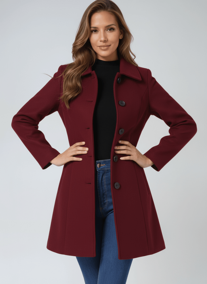 Women's Winter Coat with Single-Button Closure