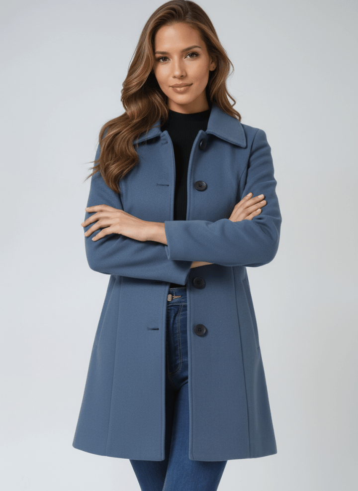 Women's Winter Coat with Single-Button Closure