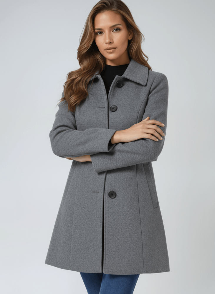 Women's Winter Coat with Single-Button Closure