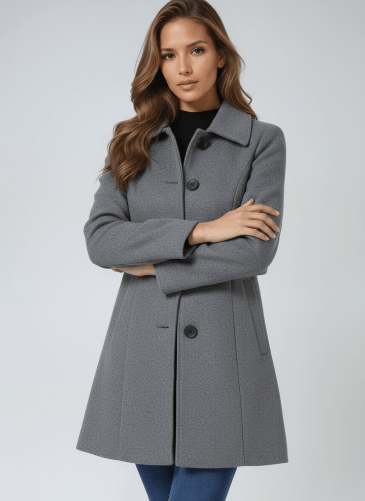 Women's Winter Coat with Single-Button Closure