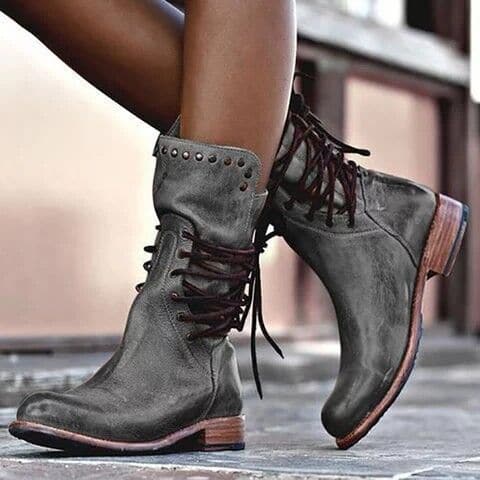 Vinah | Women's Classic Vintage Leather Calf Boots-Omni Prime Goods