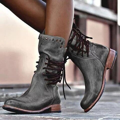 Vinah | Women's Classic Vintage Leather Calf Boots-Omni Prime Goods