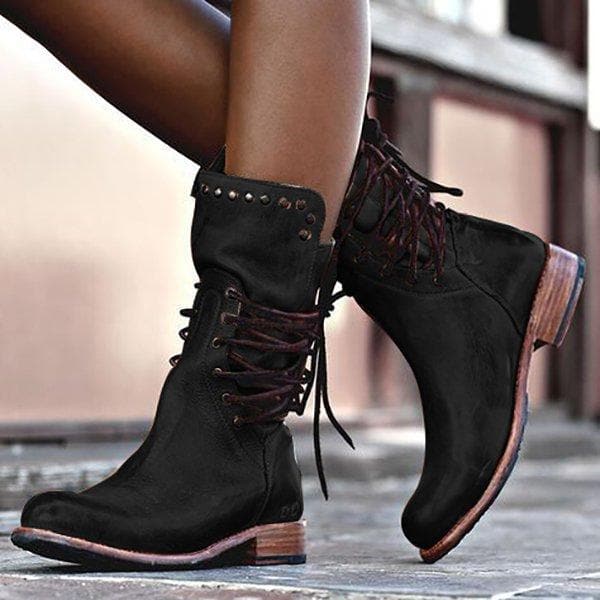 Vinah | Women's Classic Vintage Leather Calf Boots-Omni Prime Goods