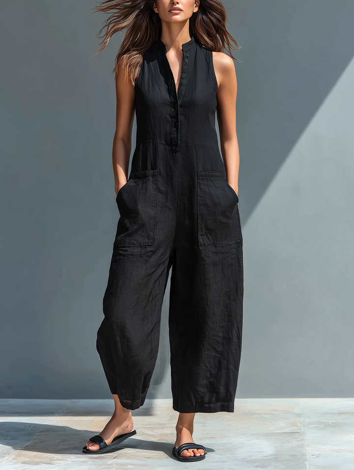 Viola | Women's Sleeveless Loose-Fitting Jumpsuit-Omni Prime Goods