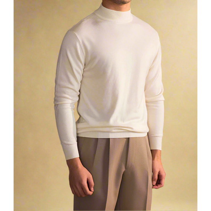 Men's Classic Wool Turtleneck Sweater - Elegant & Comfortable