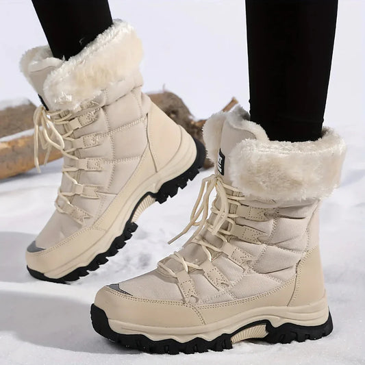 Women's Winter Boots with Faux Fur Lining and Deep Tread Sole