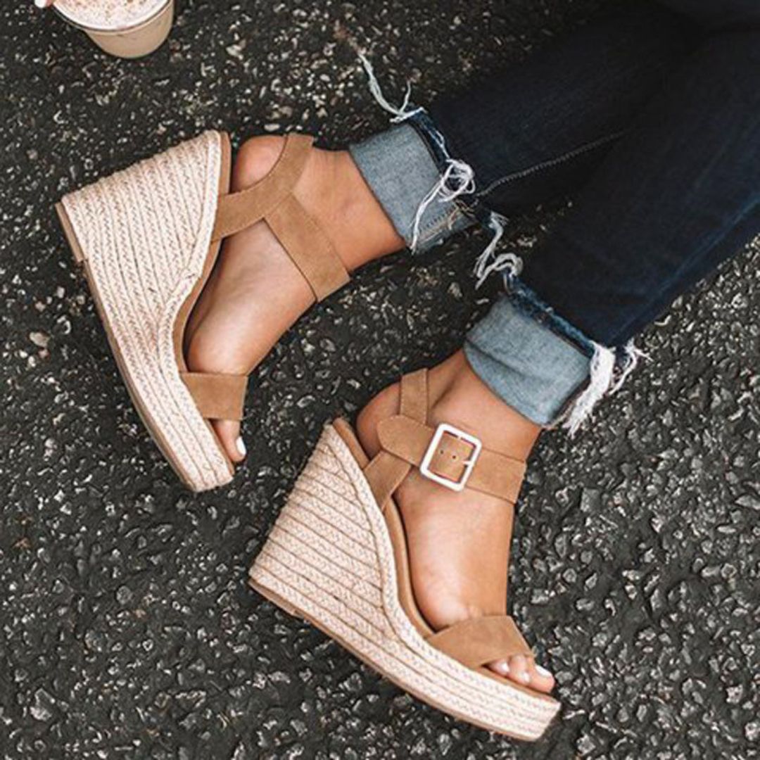 Women's All-Day Comfort Wedge Sandals with Strap