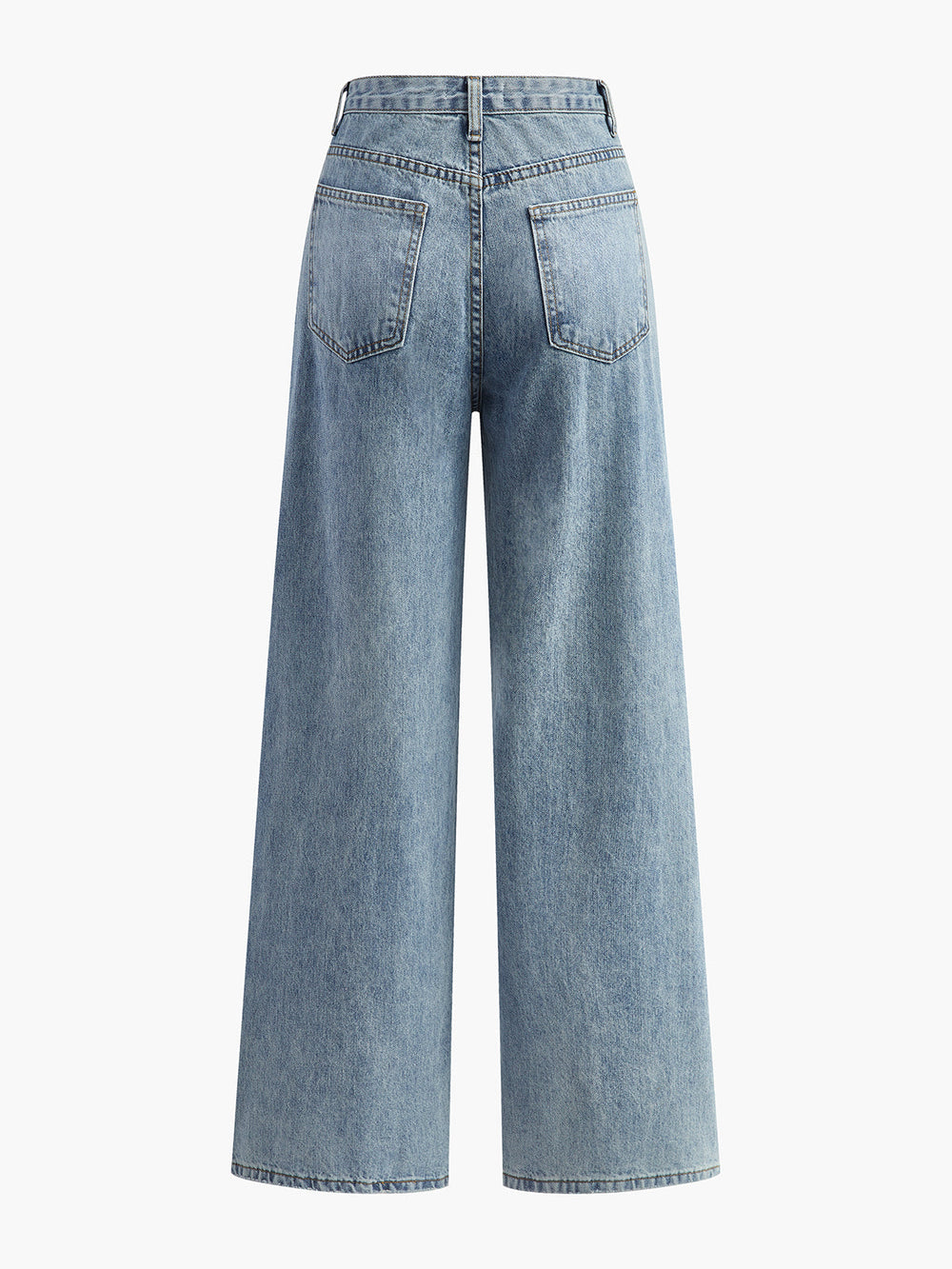 Women's Asymmetric Waist Wide-Leg Denim Trousers-Omni Prime Goods