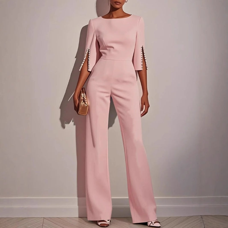 Women's Boat Neck Graduation Party Jumpsuit-Omni Prime Goods