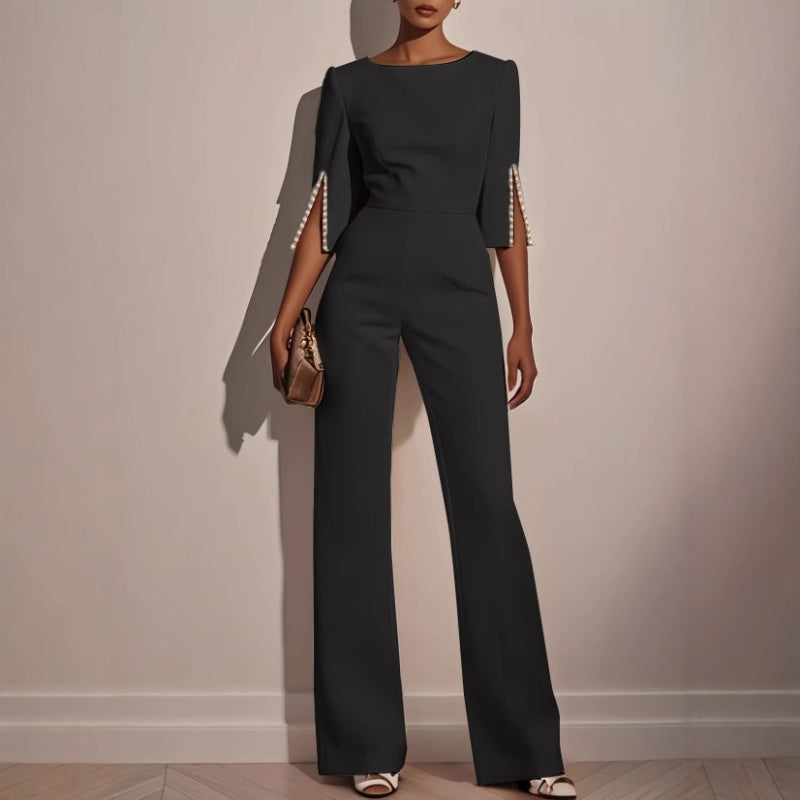 Women's Boat Neck Graduation Party Jumpsuit-Omni Prime Goods