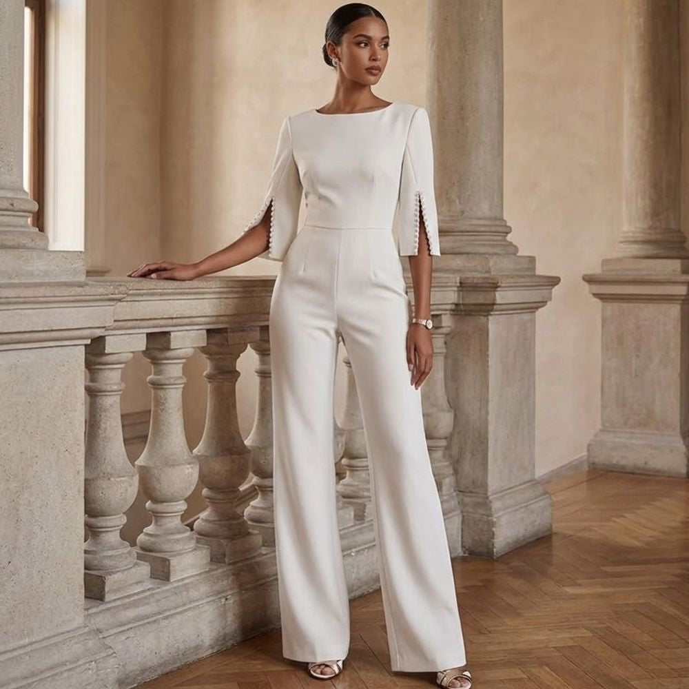 Women's Boat Neck Graduation Party Jumpsuit-Omni Prime Goods