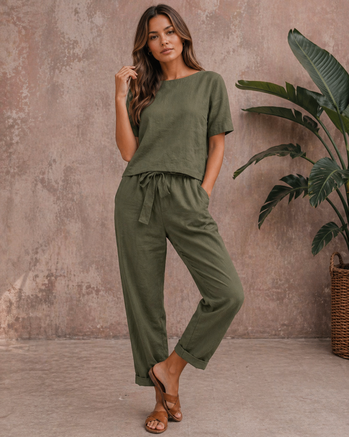 Women's Boat Neck Two Piece Matching Set-Omni Prime Goods