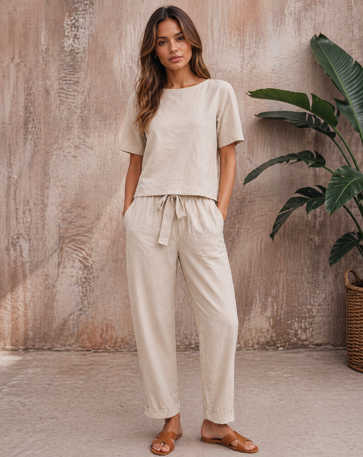 Women's Boat Neck Two Piece Matching Set-Omni Prime Goods