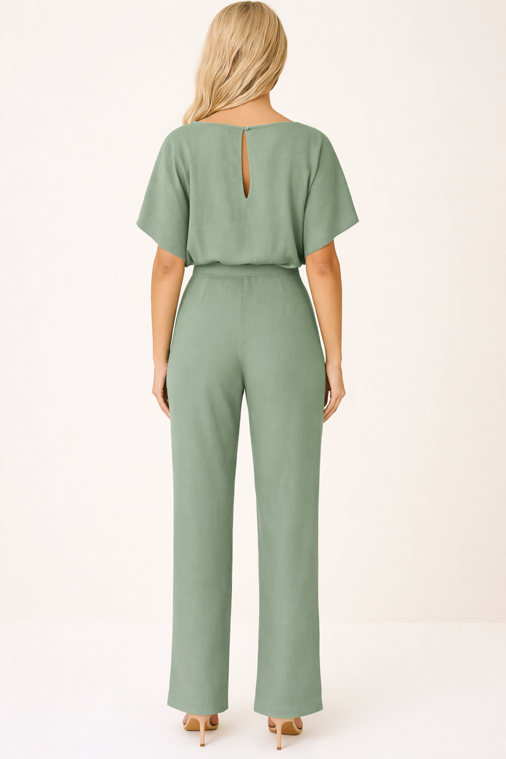 Women's Boat Neck Waist Tie Summer Jumpsuit-Omni Prime Goods
