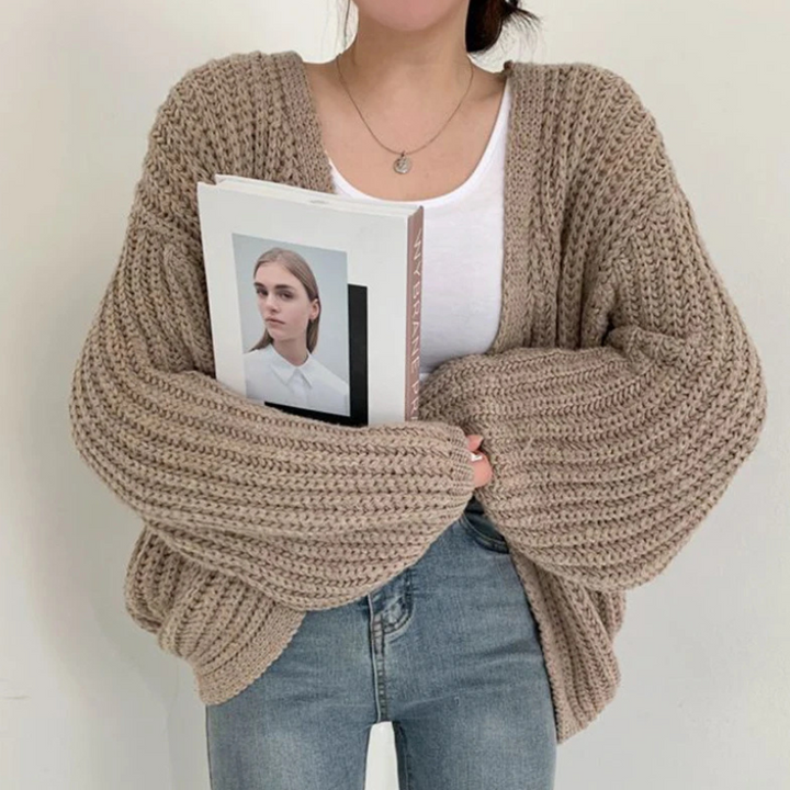 Women's Classic Lantern Sleeve Cardigan-Omni Prime Goods
