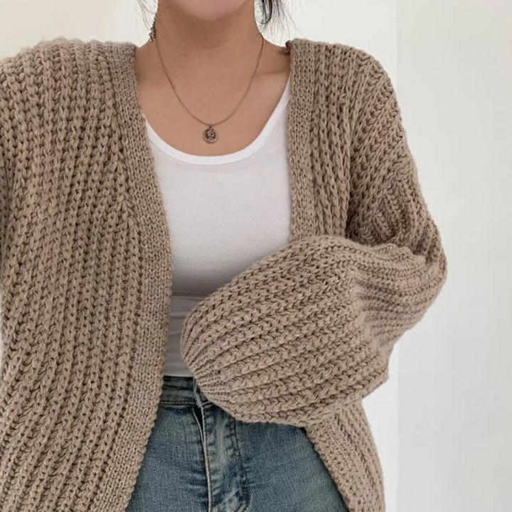 Women's Classic Lantern Sleeve Cardigan-Omni Prime Goods