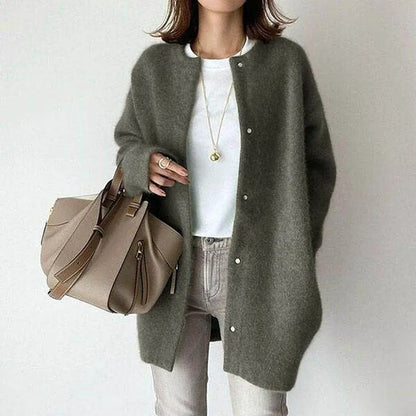 Women's Cozy Knitted Cardigan with Button Closure-Omni Prime Goods
