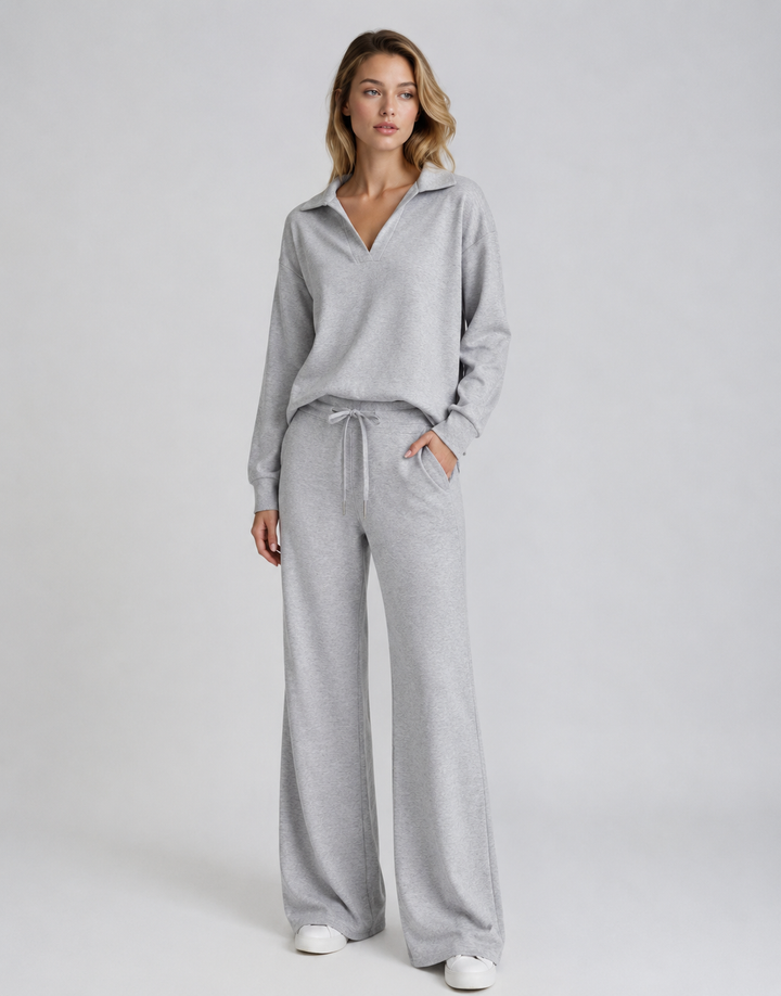 Women's Drawstring V-Neck Two Piece Outfit-Omni Prime Goods