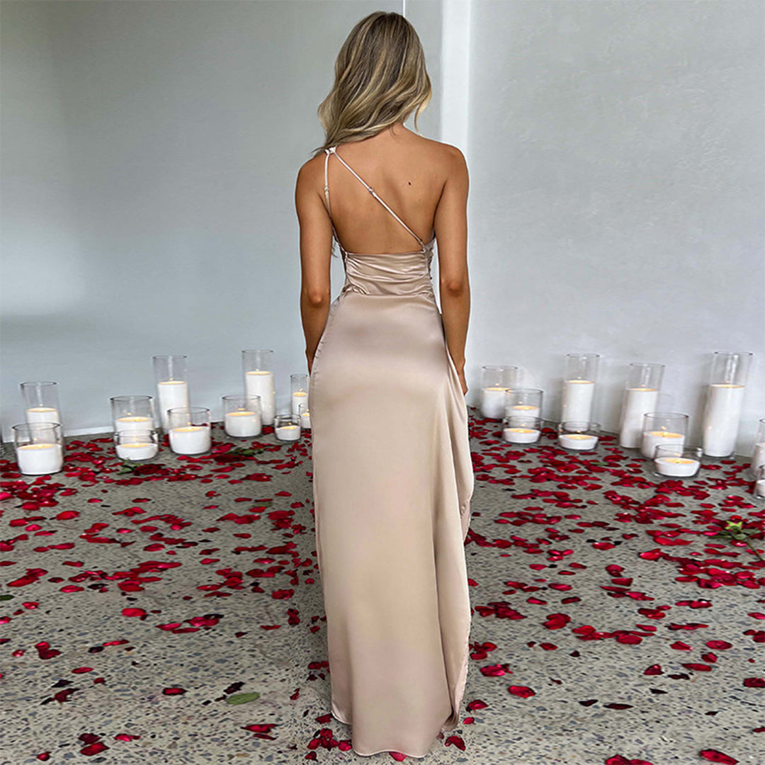 Women's Elegant Long Satin Dress-Omni Prime Goods