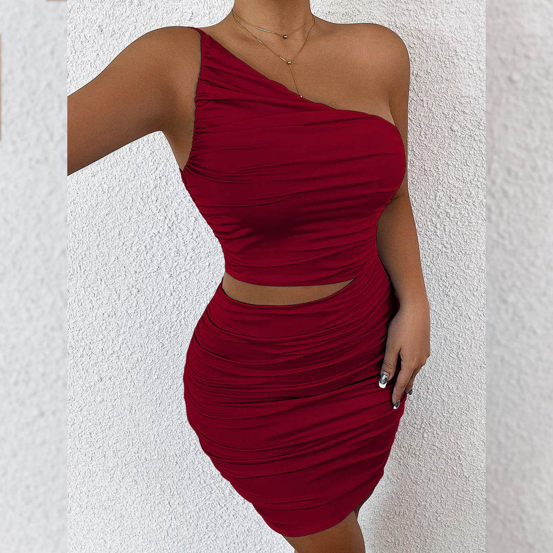 Women's Elegant Solid Color Cut Out Bodycon Midi Dress-Omni Prime Goods