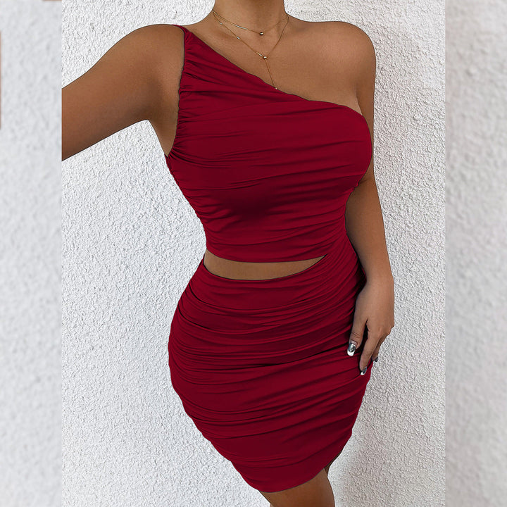 Women's Elegant Solid Color Cut Out Bodycon Midi Dress-Omni Prime Goods