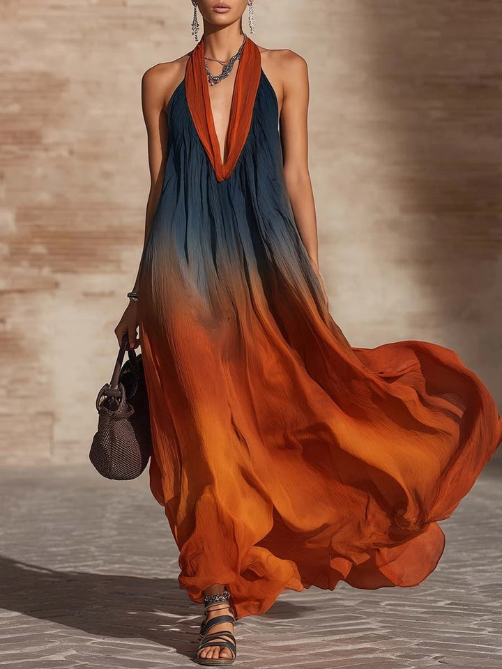 Women's Floral Sleeveless Maxi Dress - Bohemian Summer Long Dress-Omni Prime Goods