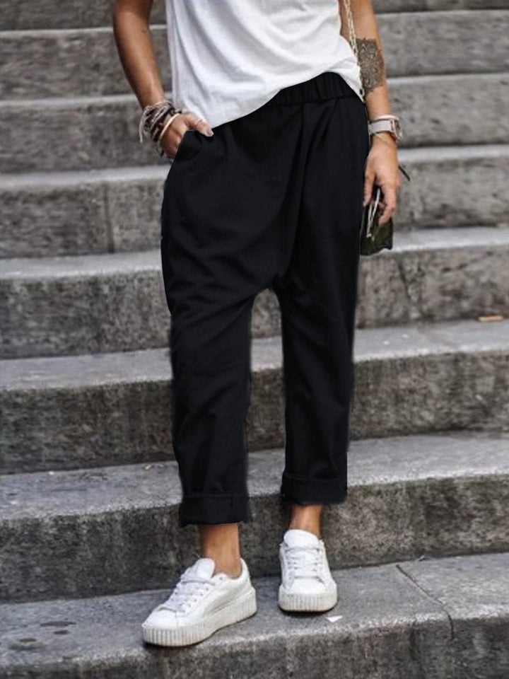 Women's Harem Pants with Elastic Waistband-Omni Prime Goods