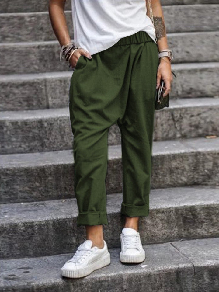 Women's Harem Pants with Elastic Waistband-Omni Prime Goods