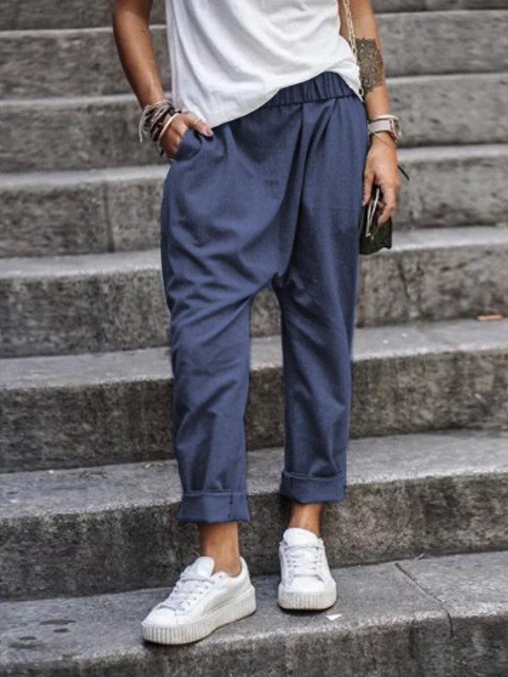 Women's Harem Pants with Elastic Waistband-Omni Prime Goods
