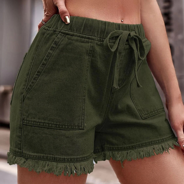 Women's High Rise Drawstring Tie Summer Shorts-Omni Prime Goods