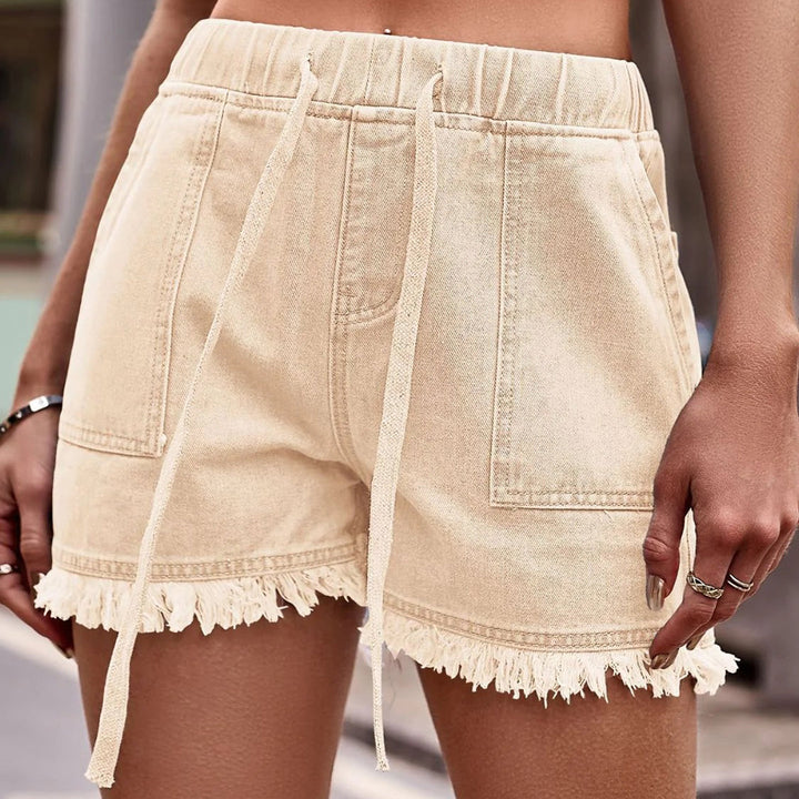 Women's High Rise Drawstring Tie Summer Shorts-Omni Prime Goods