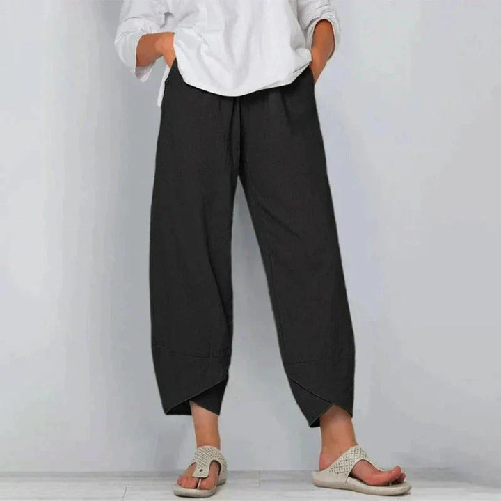 Women's High Waist Cropped Summer Trousers-Omni Prime Goods