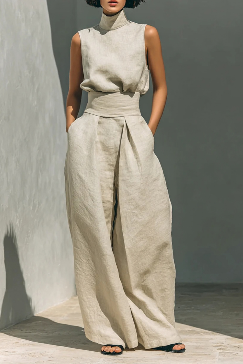 Women's High Waist Wide Leg Two Piece Outfit-Omni Prime Goods