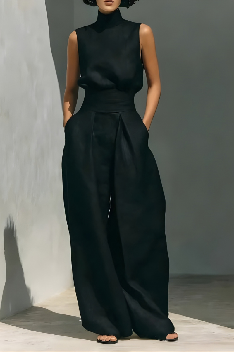 Women's High Waist Wide Leg Two Piece Outfit-Omni Prime Goods