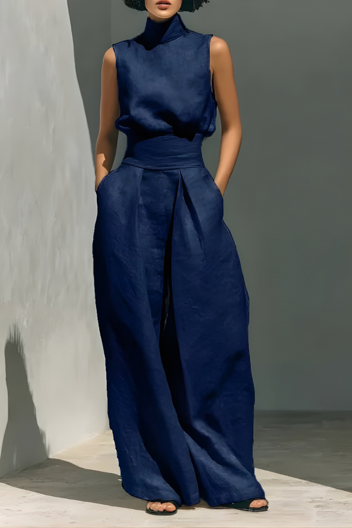Women's High Waist Wide Leg Two Piece Outfit-Omni Prime Goods
