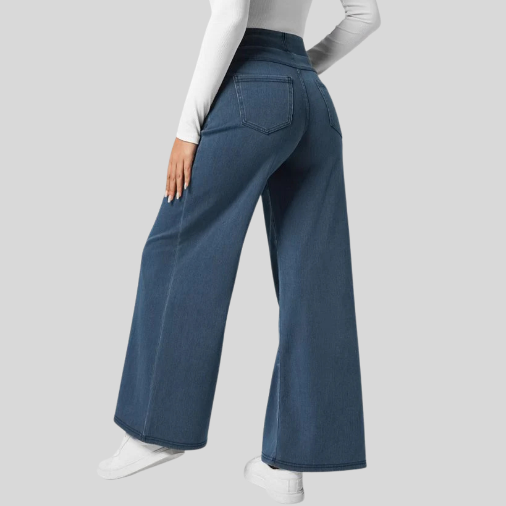 Women's High-Waisted Elastic Trousers-Omni Prime Goods