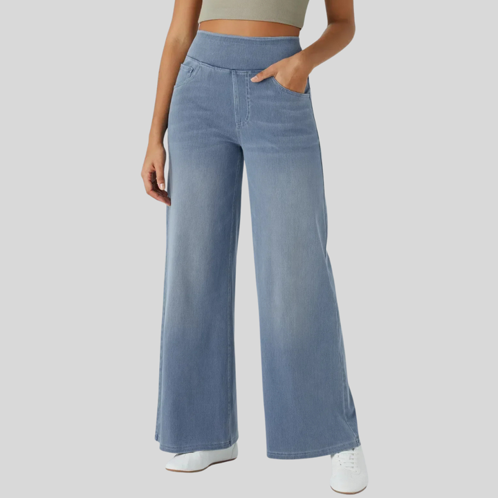 Women's High-Waisted Elastic Trousers-Omni Prime Goods