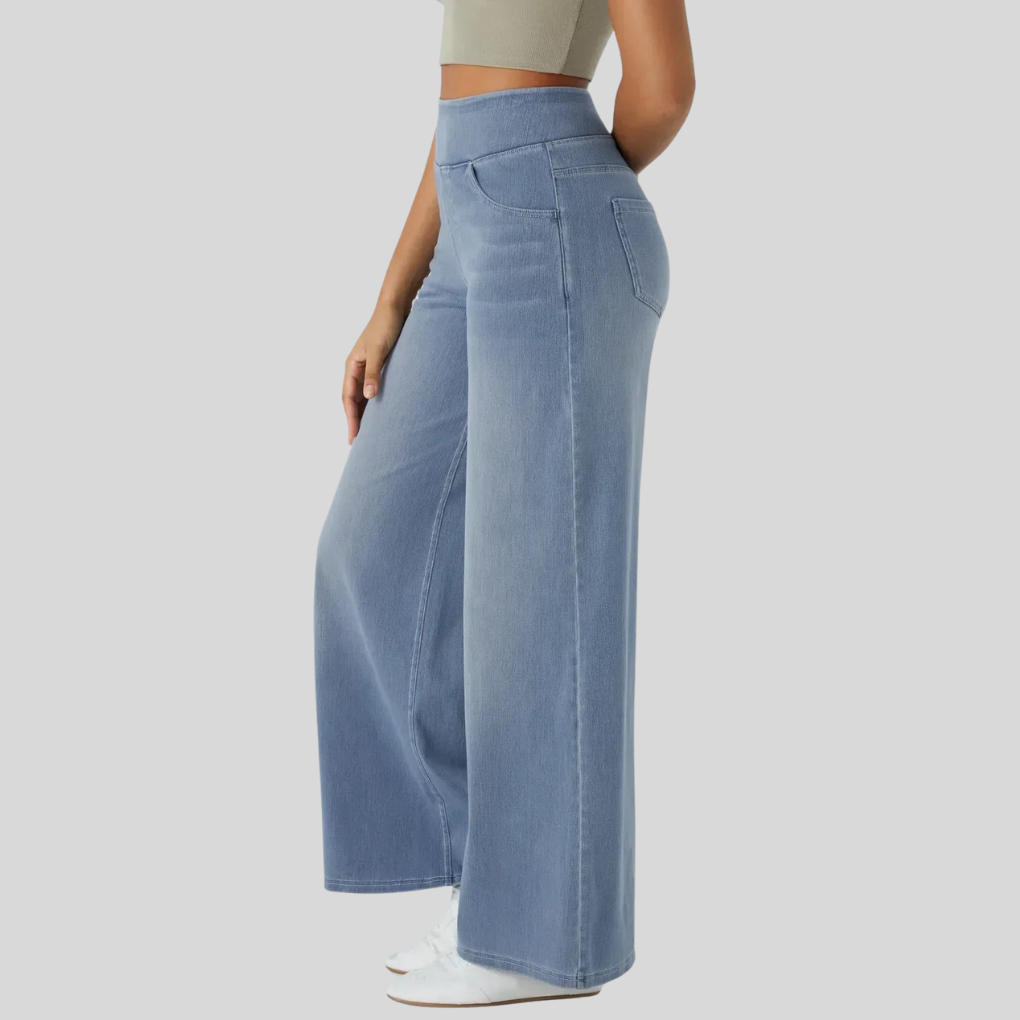 Women's High-Waisted Elastic Trousers-Omni Prime Goods